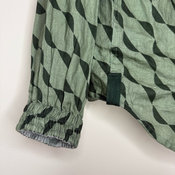 ANTHRO Azulu Colombia 100% Linen Hooded Beachy Quarter Buttoned Pullover Coverup - Picture 7 of 8